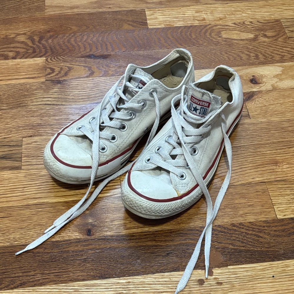 Converse White Canvas Low Top Sneakers